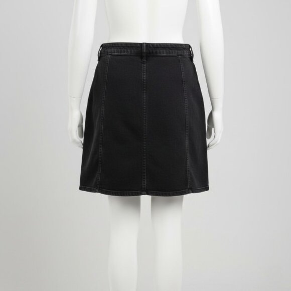 NWOT 1.State Denim Black Mini A-Line Paneled Skirt 28 - Picture 5 of 15